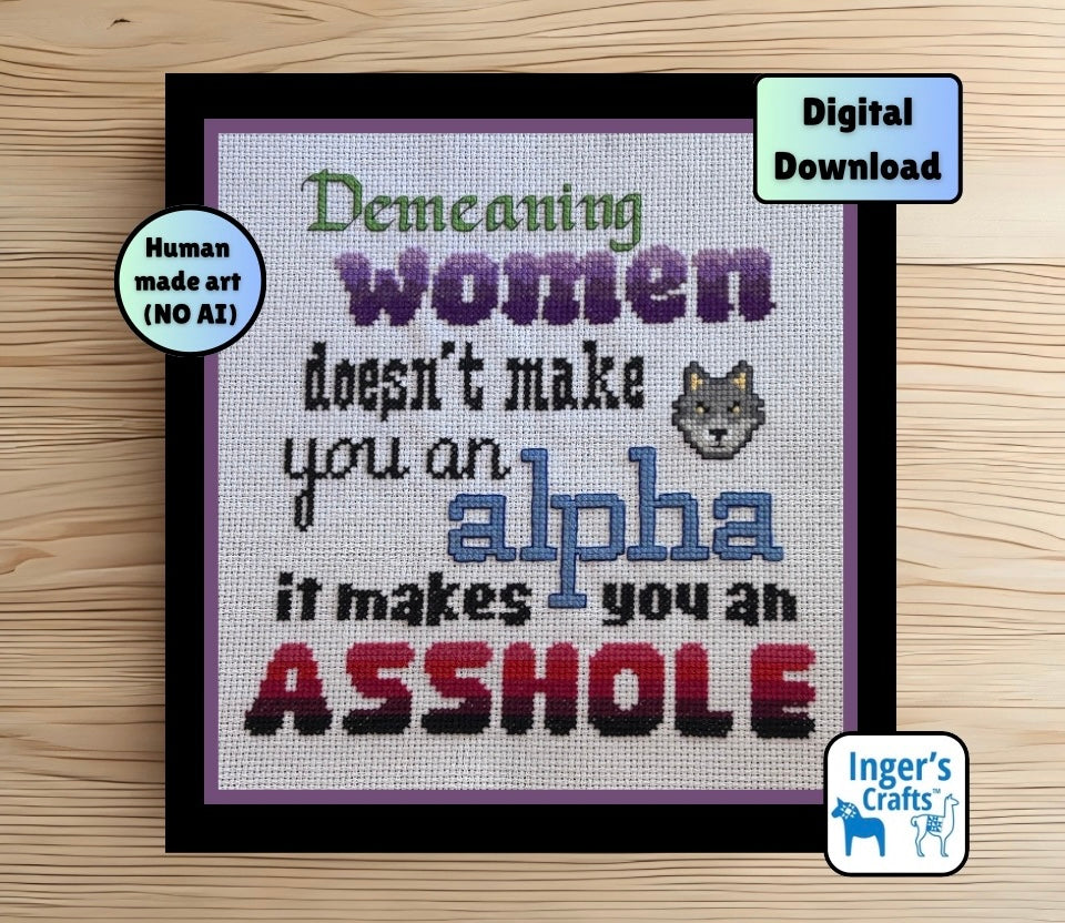 Demeaning Women Cross Stitch Pattern