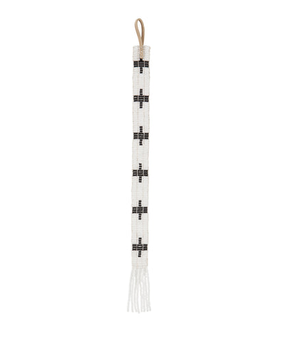 Handmade artisan beaded bookmark with cross motif, ethically made — Petite Protea Chicago