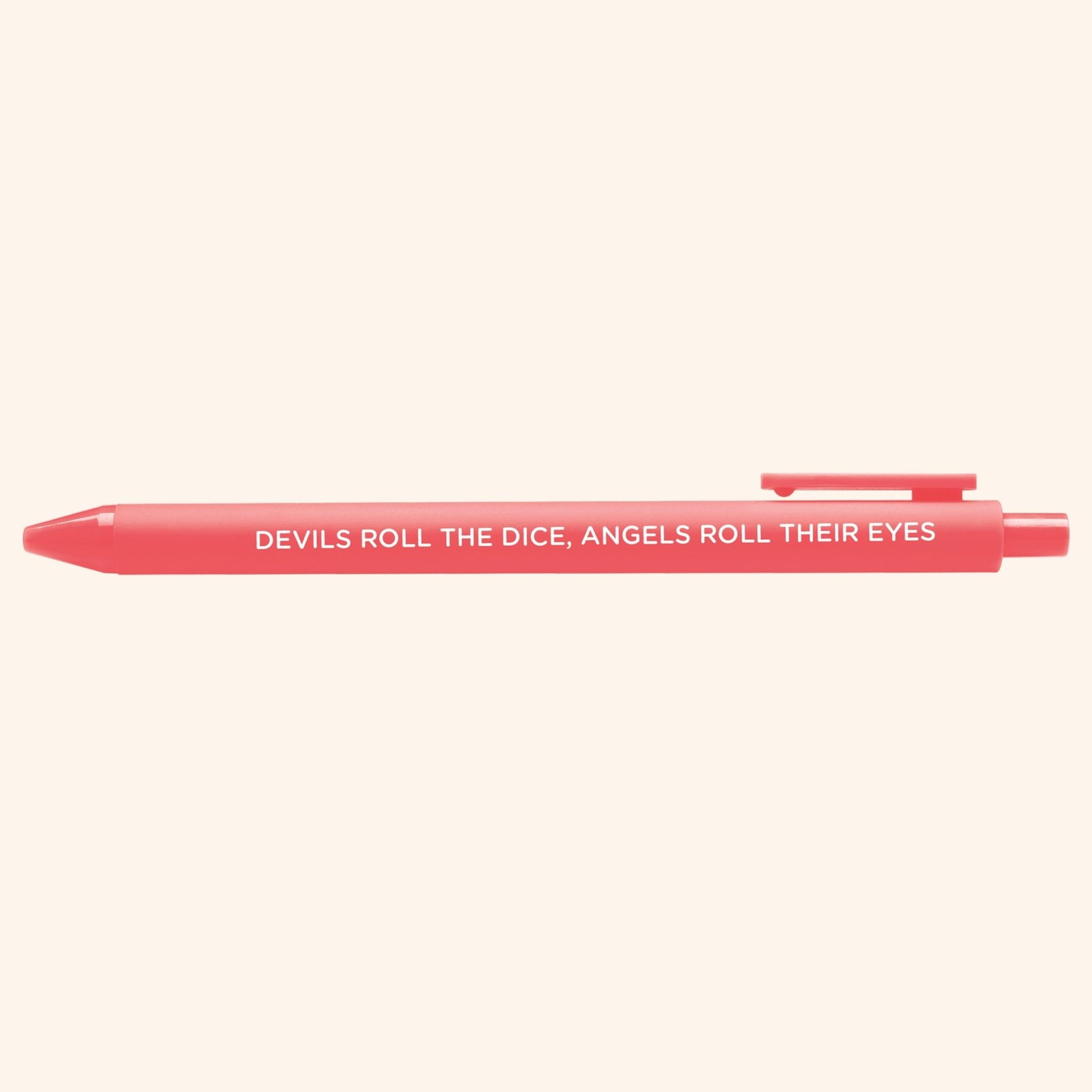 Cruel Summer pen close-up — jotter gel pen by indie artist MangoIllustrated