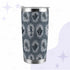 Cool gray cryptid tumbler with hand-drawn Mothman, Flatwoods Monster, chupacabra, and Jersey Devil set in clearings among thorny brambles