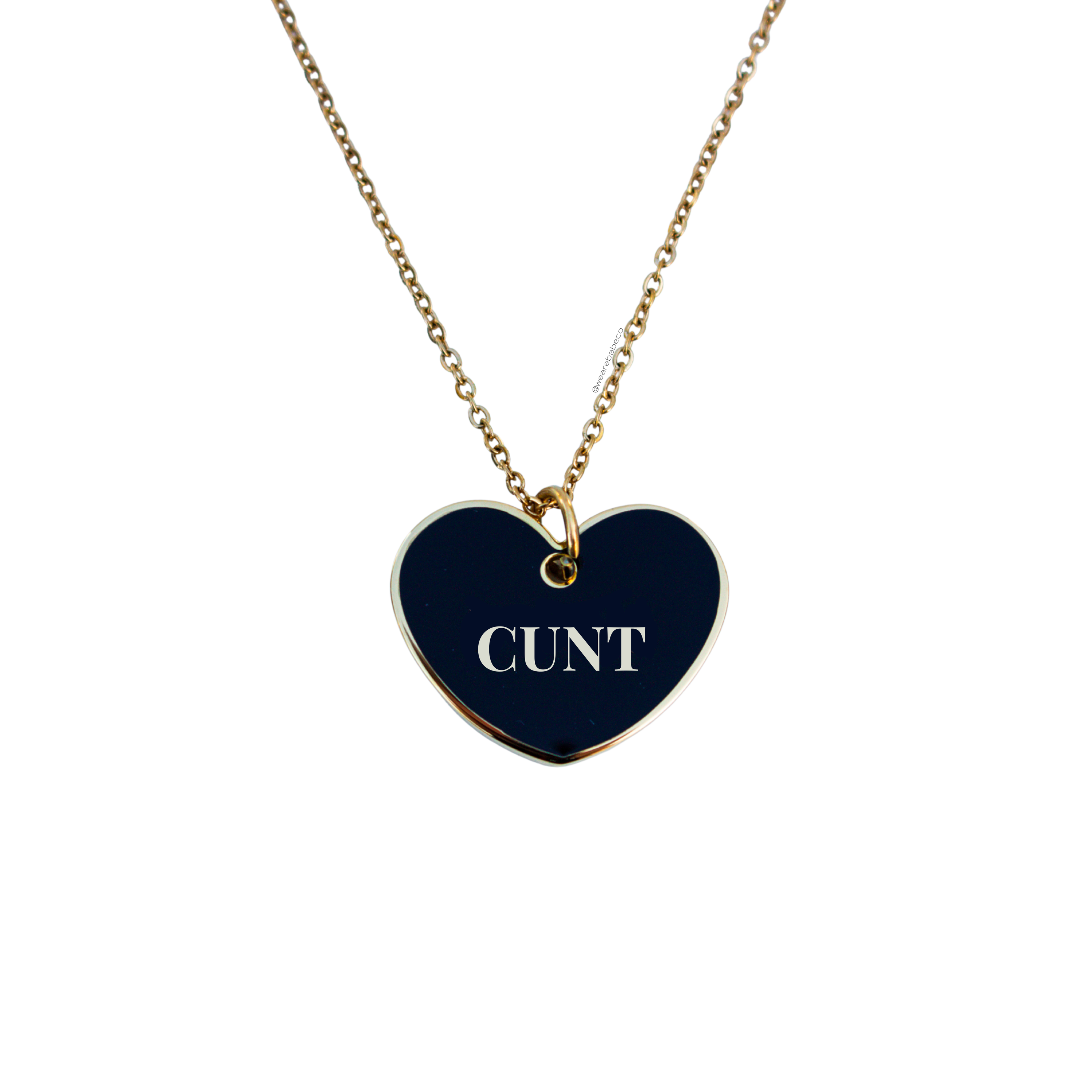 Cunt Black Heart Necklace