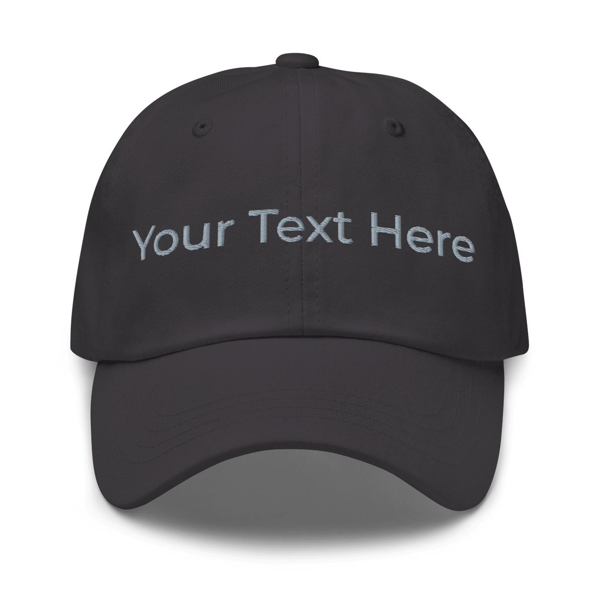 Dark gray personalized embroidered dad hat