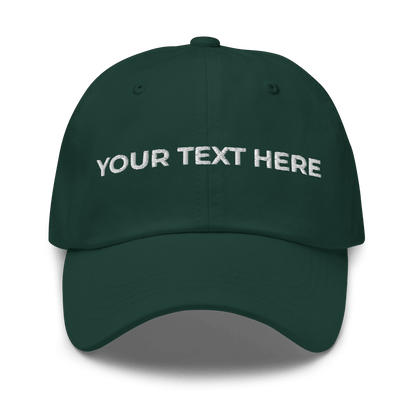 Forest green custom embroidered dad hat