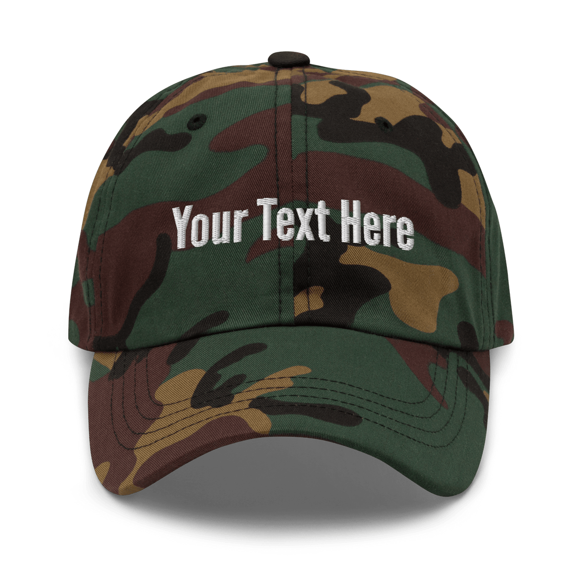Camouflage custom embroidered dad hat