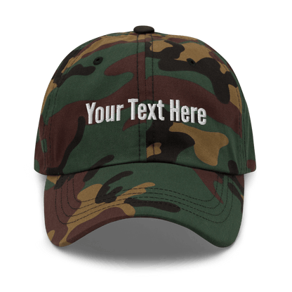 Camouflage custom embroidered dad hat