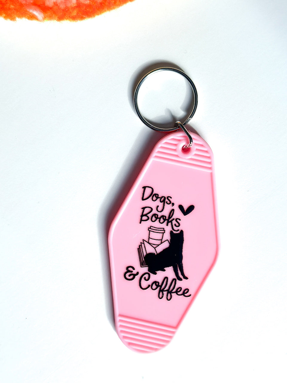Dogs, Books &amp; Coffee Cute Motel Keychain