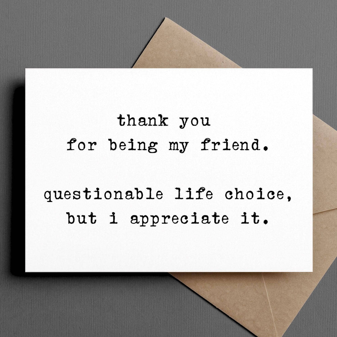 Card with text &