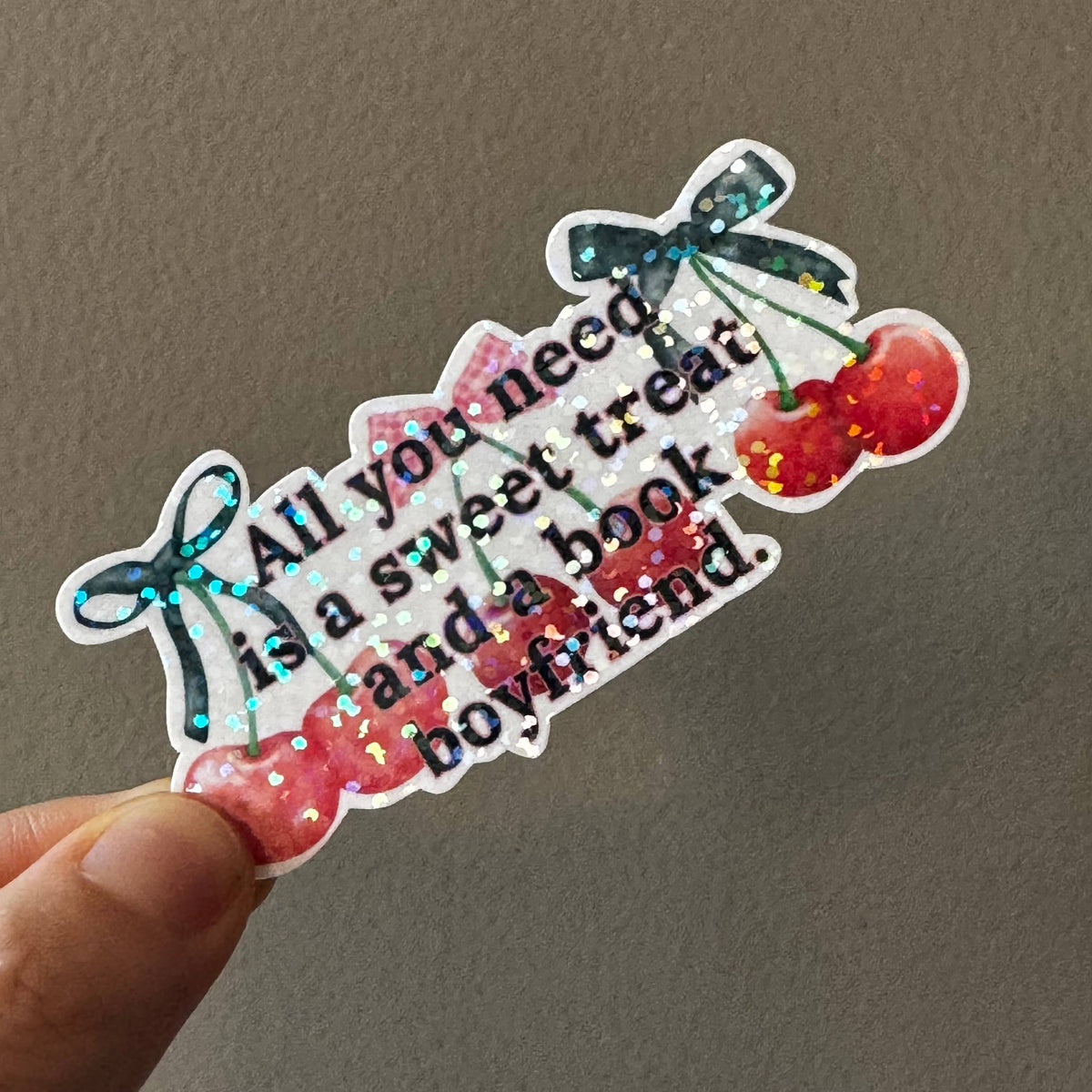 Sweet Treat &amp; Book Boyfriend Sticker | Coquette Romance Reader Sticker