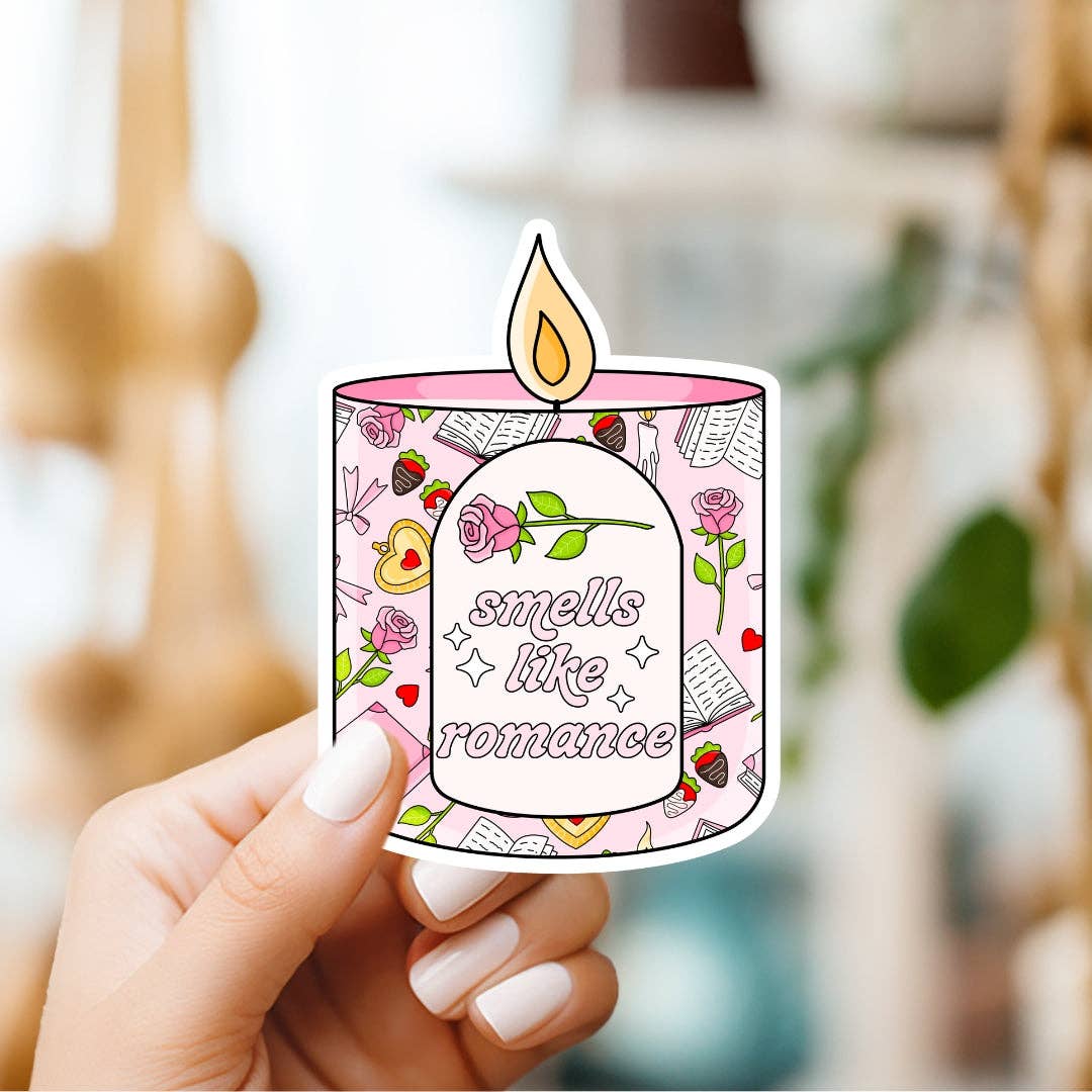 Sticker of a candle with &