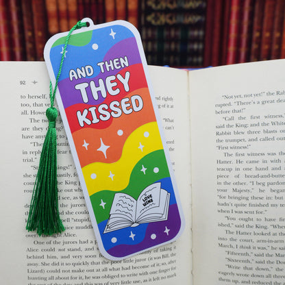 And Then They Kissed Rainbow Tassel Bookmark