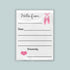 The image is a white envelope with a pink heart and ballet slippers on the front, and a blank space for a message.
