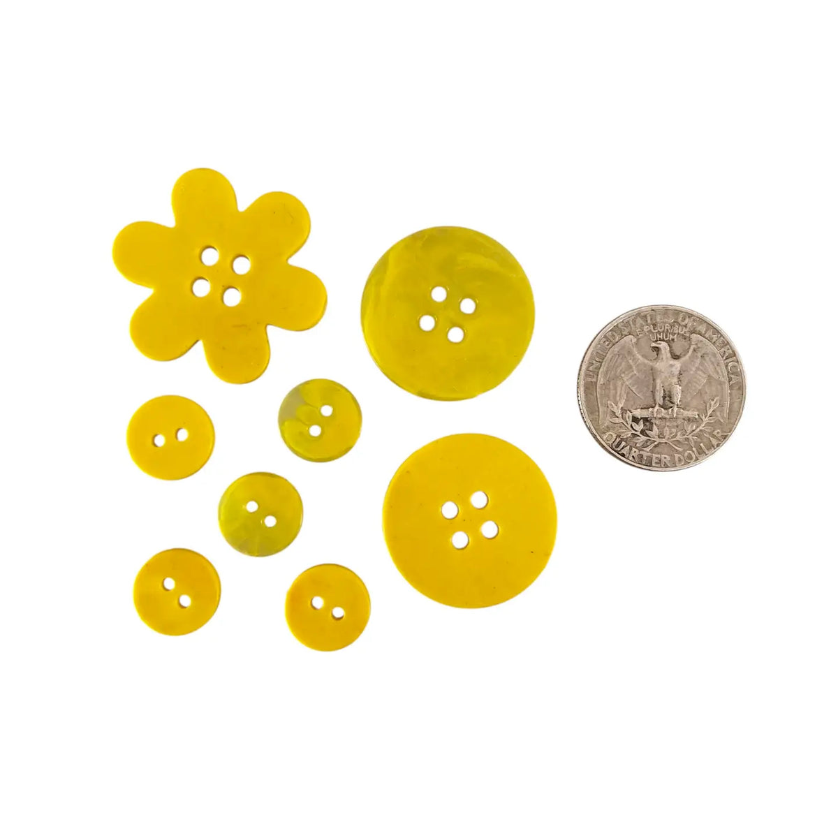 Little Recycled Plastic Buttons - Yellow