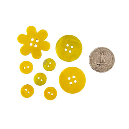 Little Recycled Plastic Buttons - Yellow