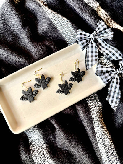 Happy Bat Earrings | Polymer Clay Halloween Earrings