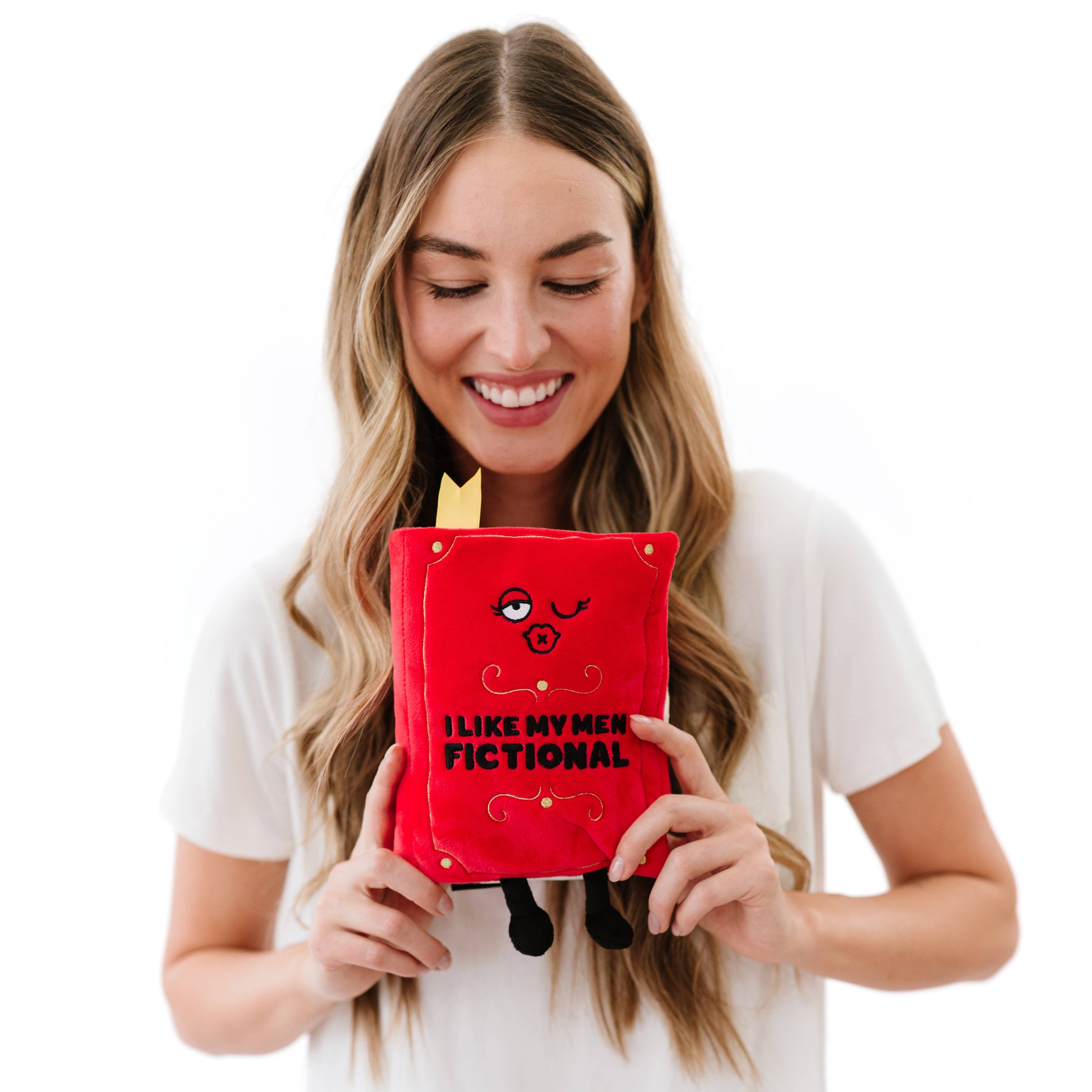 I Like My Men Fictional Book Plush | Funny Book Boyfriend Reader Gift