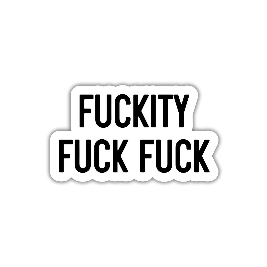 Sticker with the text &