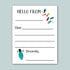The image is a blank greeting card with a message and a decorative element of colorful lights.