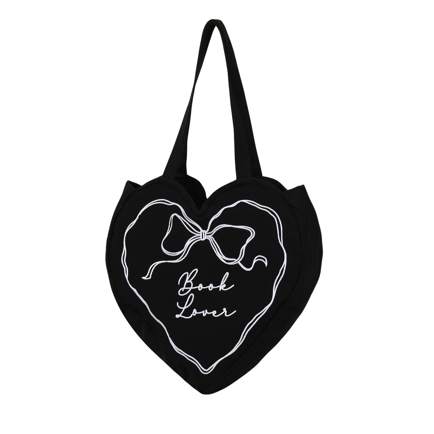 Book Lover Heart Embroidered Tote Bag | Reader Tote