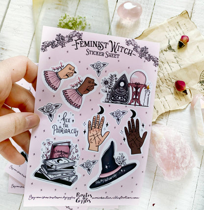 Feminist Witch Sticker Sheet | Witchy Feminist Planner Stickers