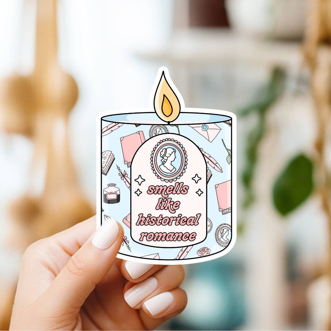 Sticker of a candle with &