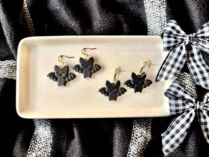 Happy Bat Earrings | Polymer Clay Halloween Earrings