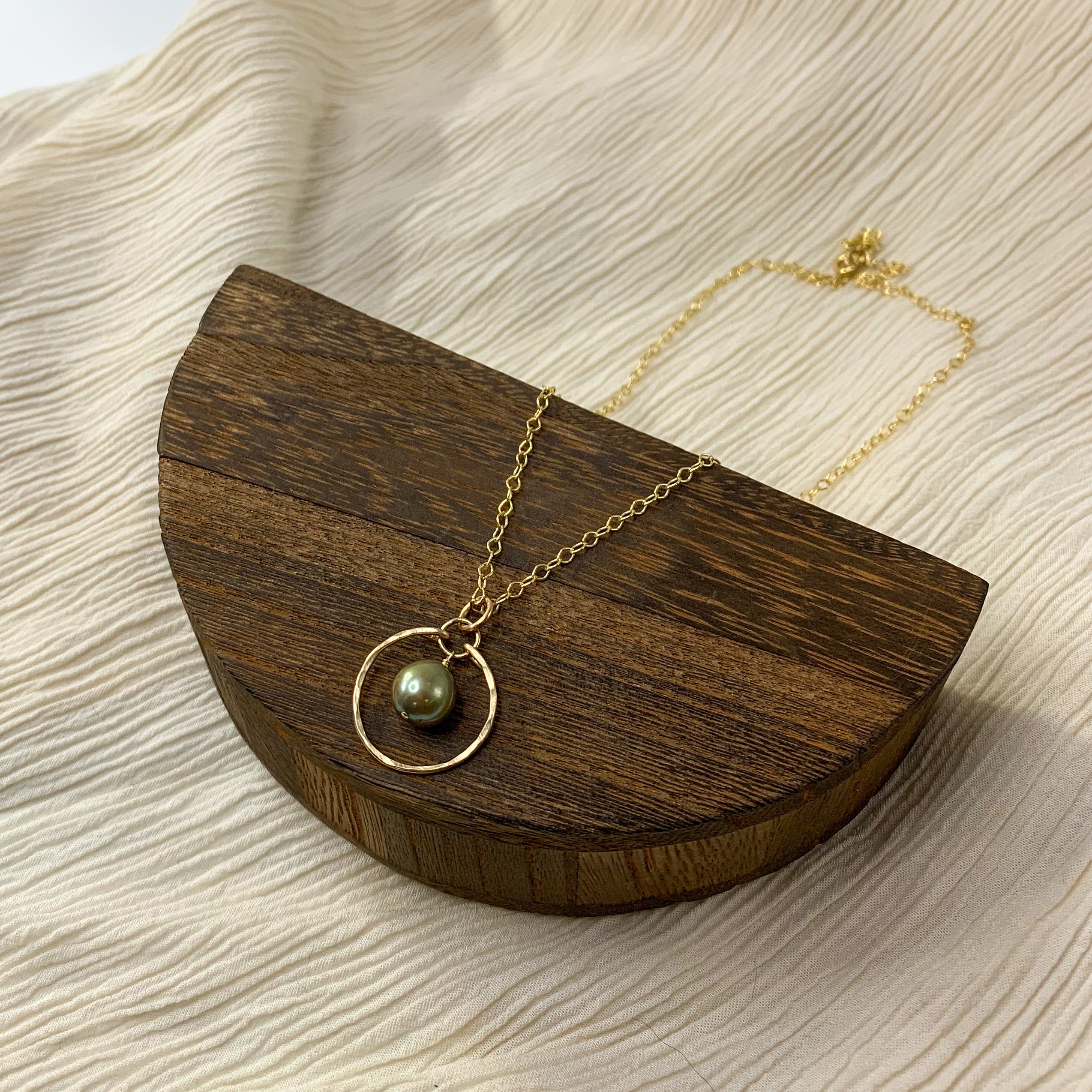 Mini Green Pearl Goddess Necklace