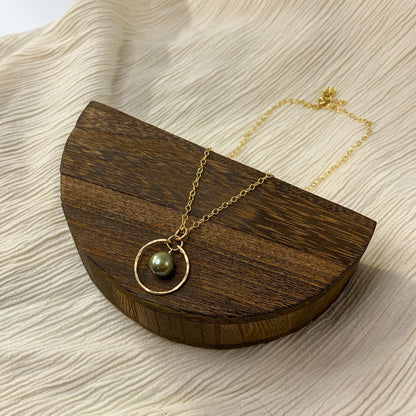 Mini Green Pearl Goddess Necklace