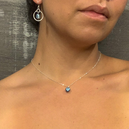 Blue Pearl Dainty Necklace