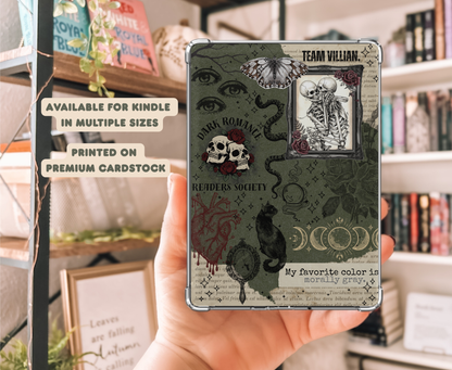 Dark Romance Fall Halloween Kindle Insert | Team Villain Morally Gray Kobo Insert | Meadowlark Nest | Fall Spooky Ghost Kobo Insert