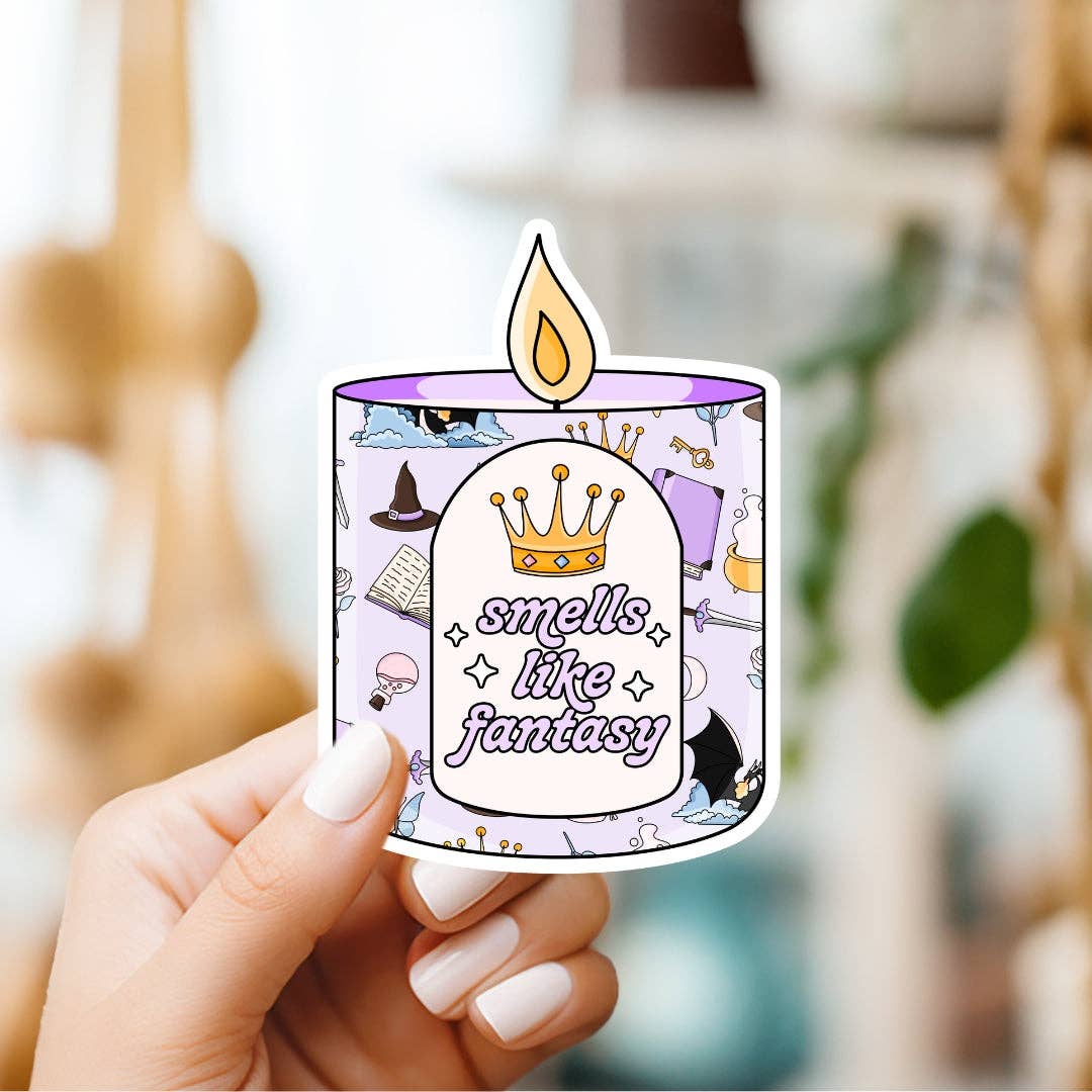 Sticker of a candle with &