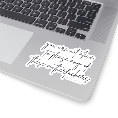 You Are Not Alive to Please Any of These Motherfuckers - Die-Cut Stickers - Babe co.