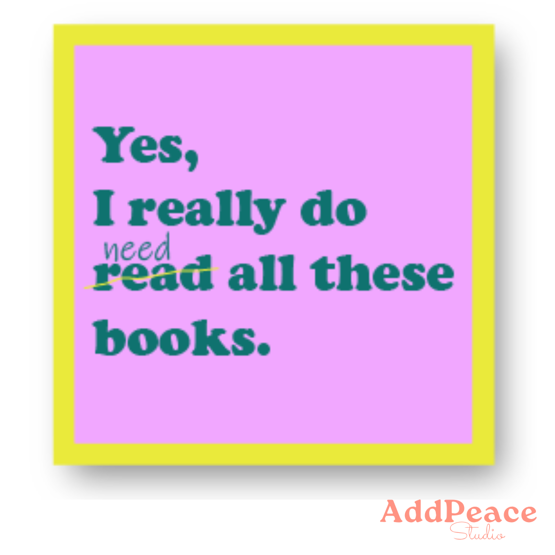 Framed quote on a pink background with a yellow border, featuring the text &