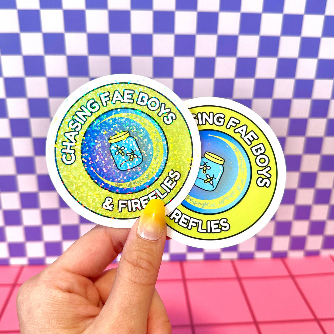 Two stickers with &