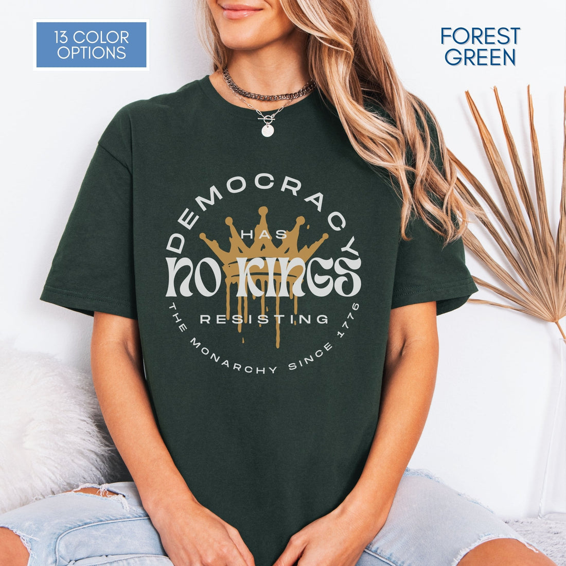 democracy-has-no-kings-resisting-the-monarchy-since-1776-unisex-short-sleeve-tshirt-resist-protest-tee