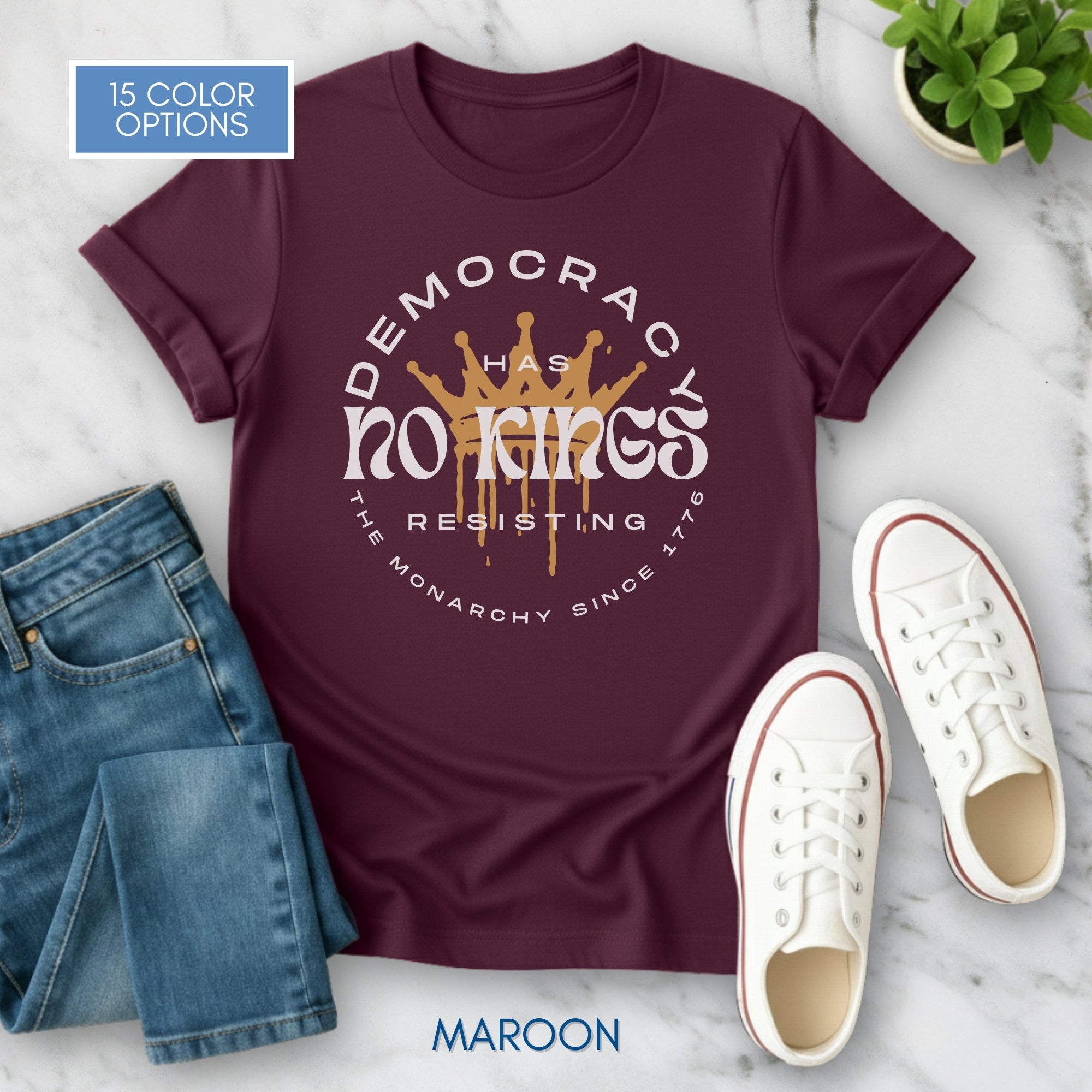 democracy-has-no-kings-resisting-the-monarchy-since-1776-unisex-short-sleeve-tshirt-resist-protest-tee