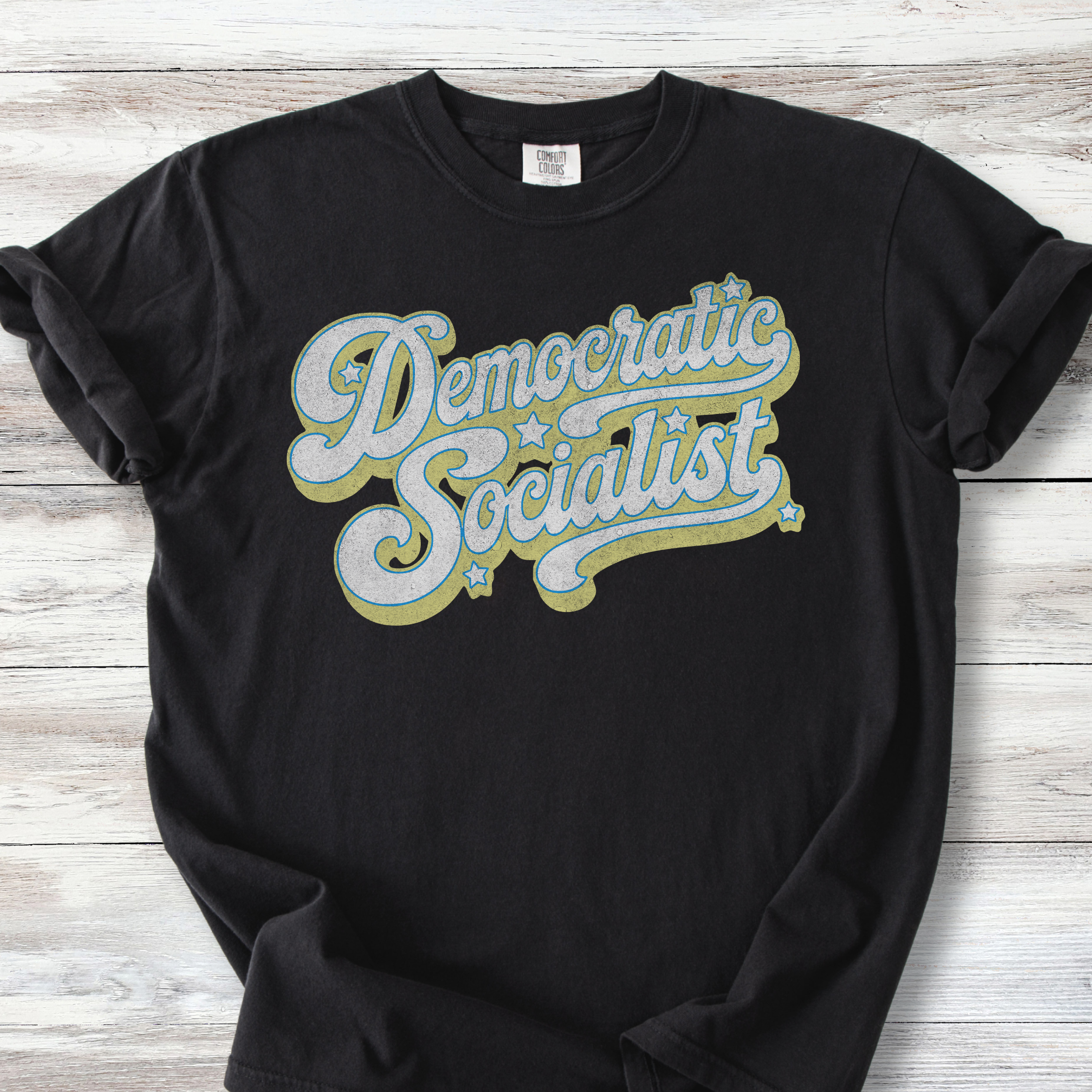 Political Tee Shirts: Democratic Socialist T Shirt, Retro Style Shirt