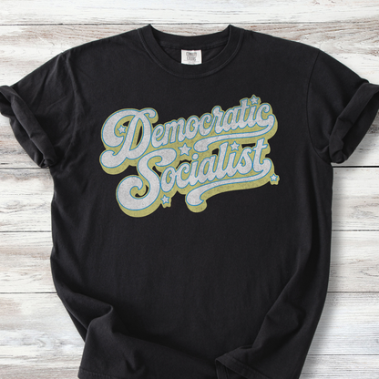Political Tee Shirts: Democratic Socialist T Shirt, Retro Style Shirt