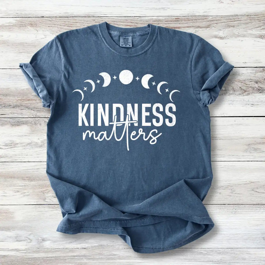 Kindness Matters T-Shirt, Moon Phases Celestial Design, Witchy Positivity Tee
