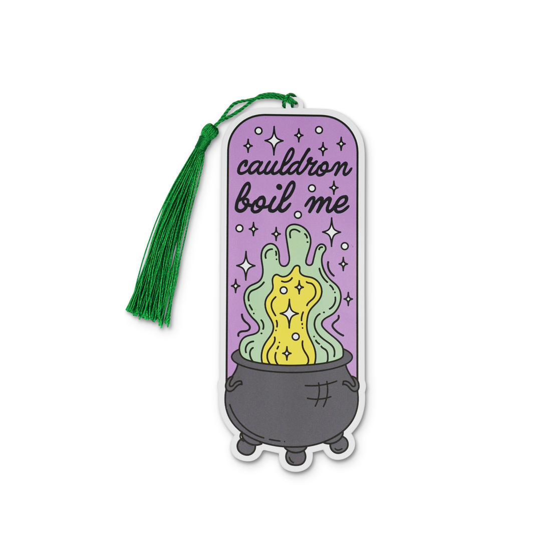 Sticker with a cauldron and text &