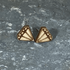 Hand-painted wooden diamond stud earrings with minimalist geometric design and hypoallergenic nickel-free posts, lightweight everyday jewelry studs for modern and understated style