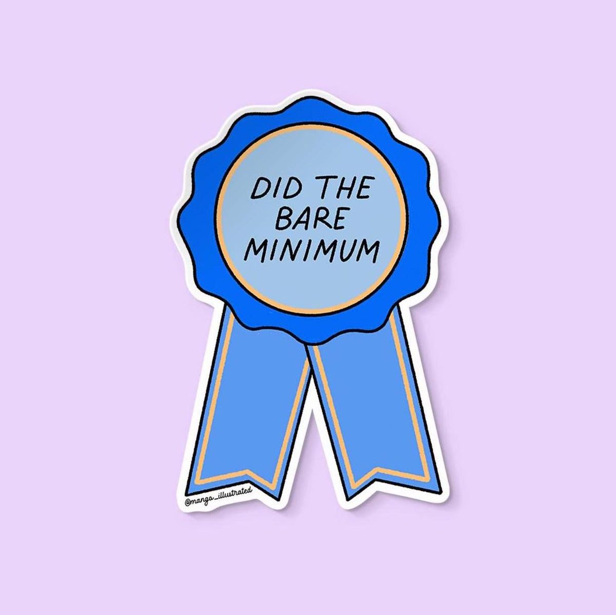 Did the bare minimum award sticker — hand drawn and hand lettered award ribbon, 3 x 3 inch, by MangoIllustrated