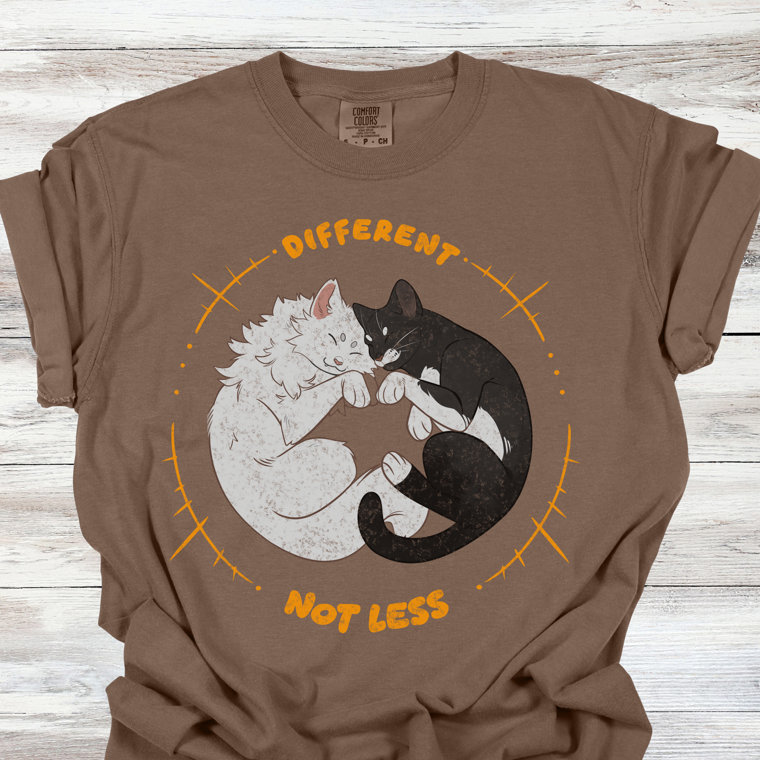 Different Not Less T-Shirt — Neurodiversity &amp; Autism Acceptance Cat Tee