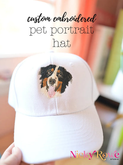 Custom Embroidered Pet Portrait Hat - Trucker Hat Style