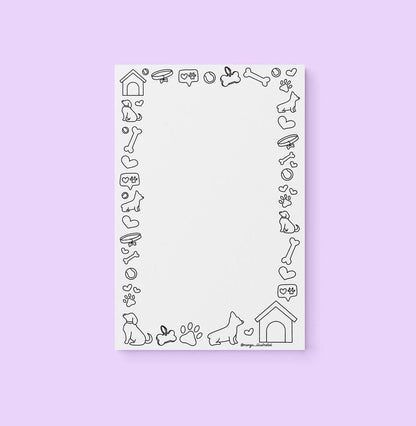 Dog doodles color - in notepad - MangoIllustrated - Notepad