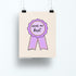 8x10 art print featuring a purple and gold illustrated ribbon with the handwritten phrase “Doing My Best” on a neutral beige background