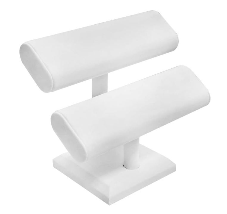 white leatherette double bracelet display