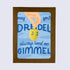 A greeting card with a blue background featuring text and an illustration of a dreidel, with the wish &