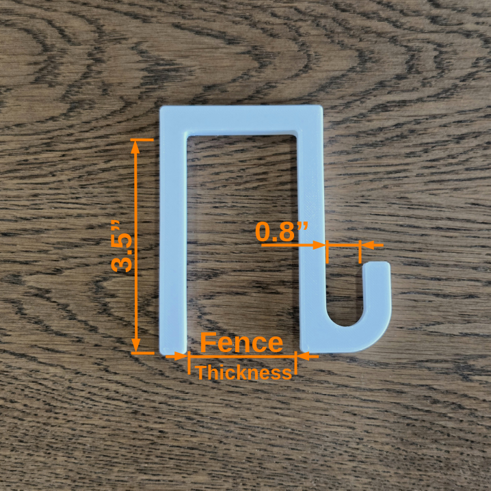 No-drill fence hook for garden drip irrigation (sets of 5 or 10), custom sizes available