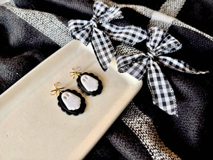 Ghost Frame Earrings | Polymer Clay Halloween Earrings
