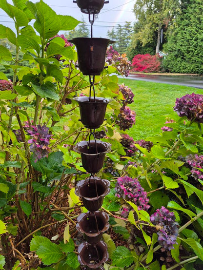 Bronze Flower Cup Rain Chain 3149-BRZ